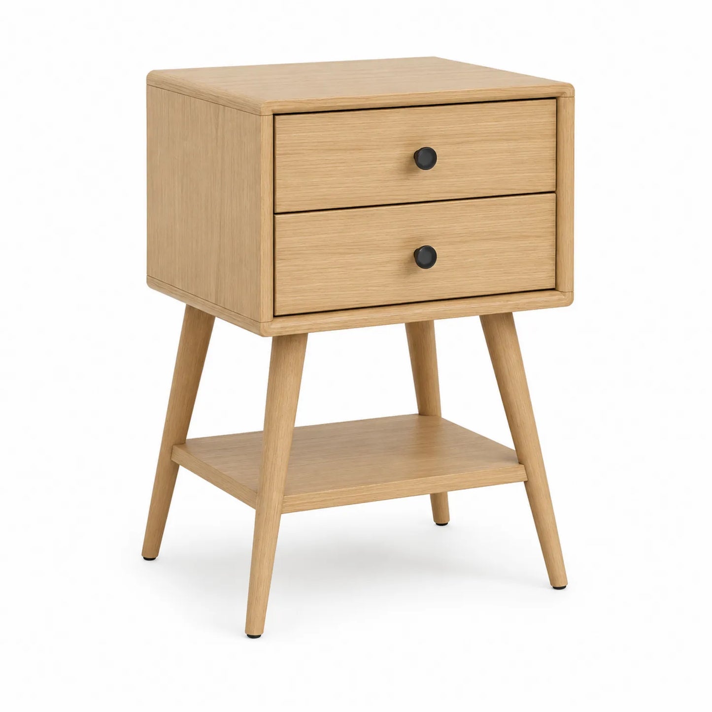 Nachttisch mit zwei Schubladen aus Holz