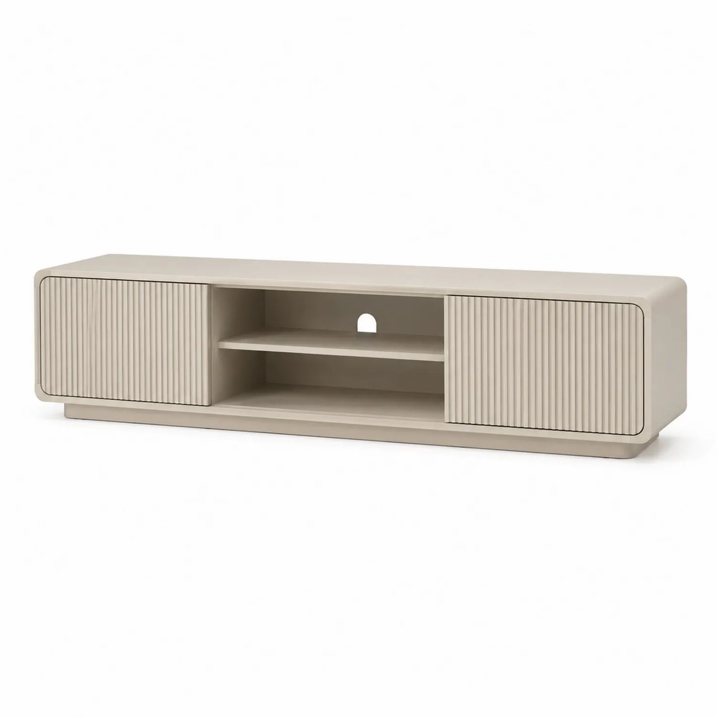 TV-Schrank MDF mit Regalen und Türen beige 180x40x50 cm