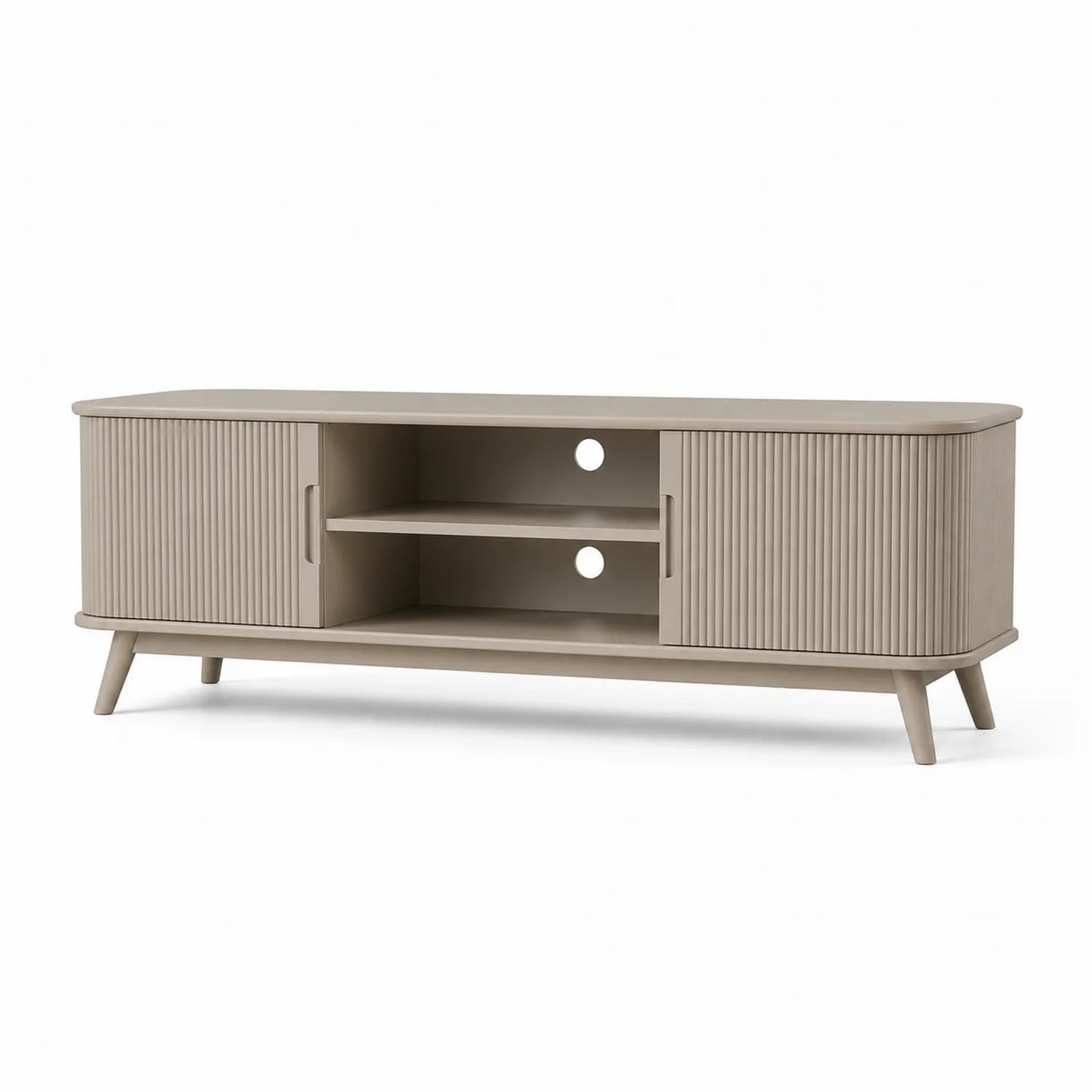 TV-Schrank MDF und Kautschukholz Beige 150 cm