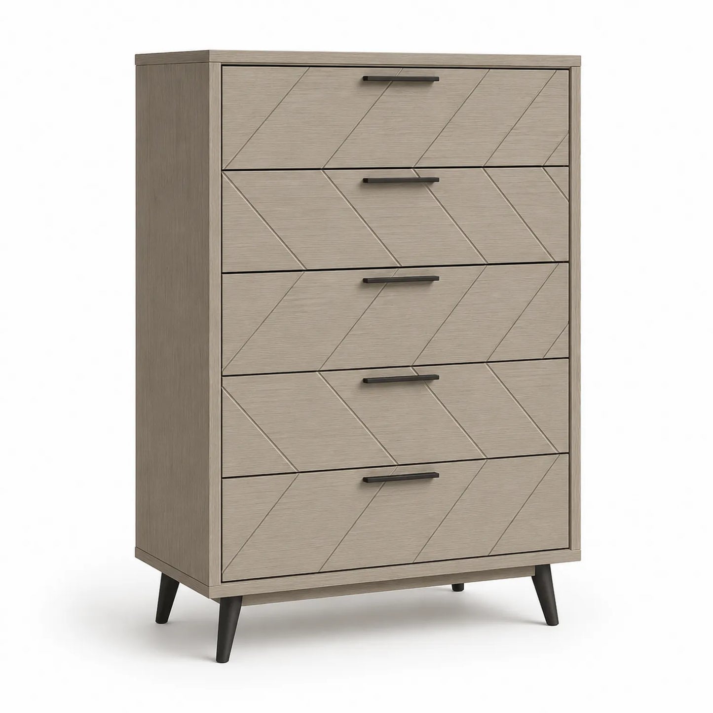 Holzschrank mit 5 Schubladen MDF Eiche 120x80x40 cm
