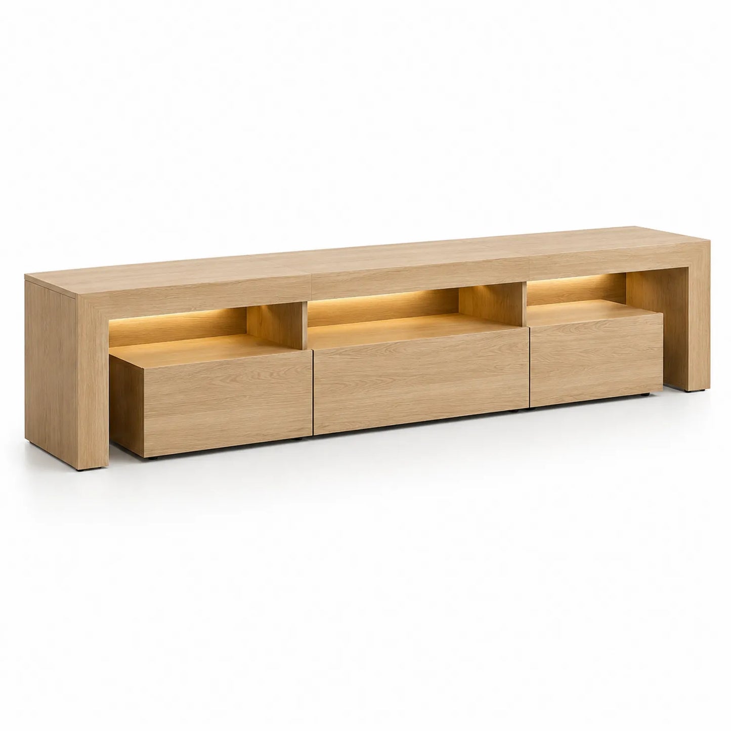 TV-Schrank aus Eichenholz mit LED-Beleuchtung 240x40x45cm