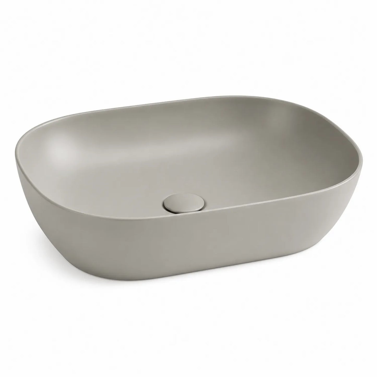 Rechteckiges Mineralguss-Waschbecken Grau 55x35x12cm