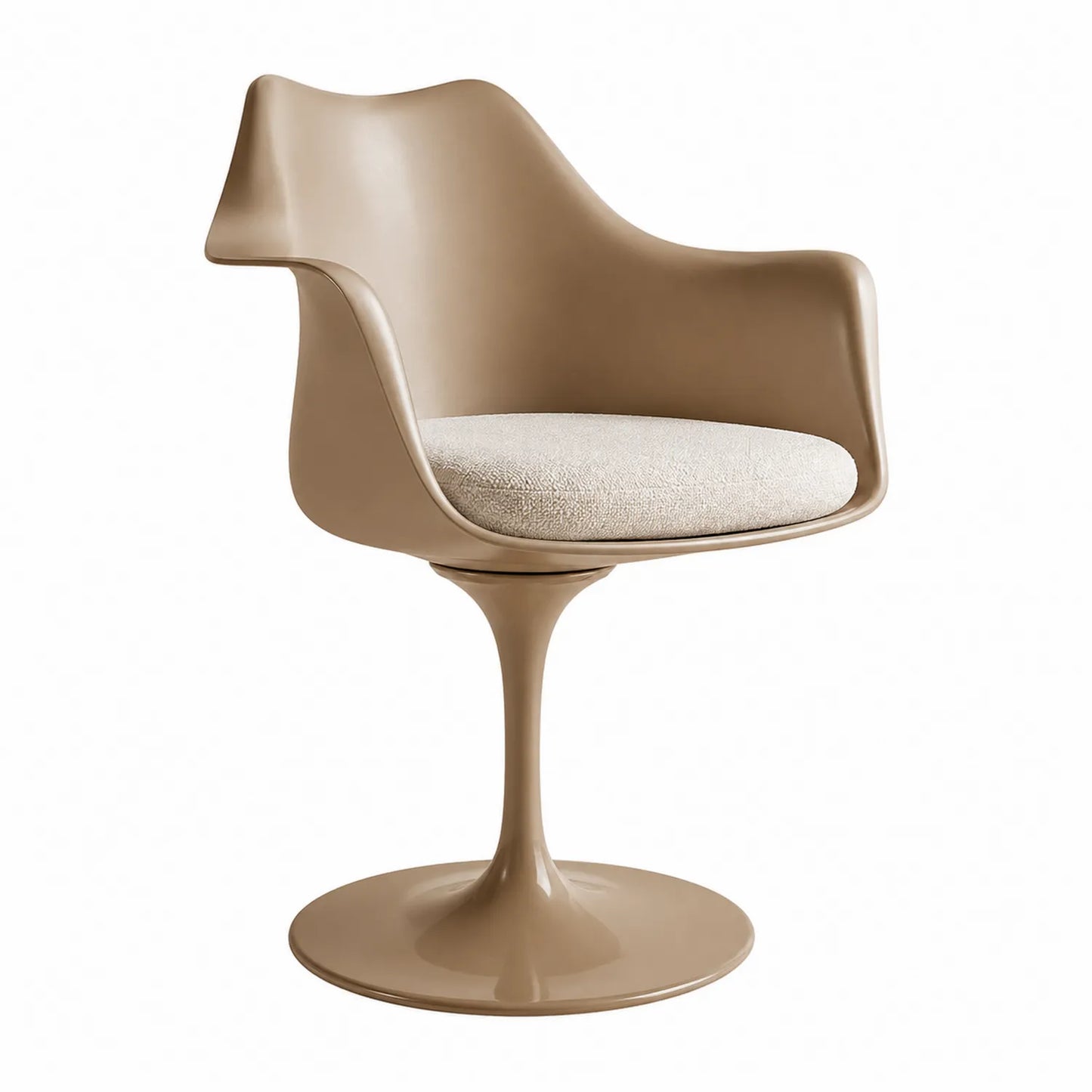 Drehstuhl aus Kunststoff mit Polsterung Beige