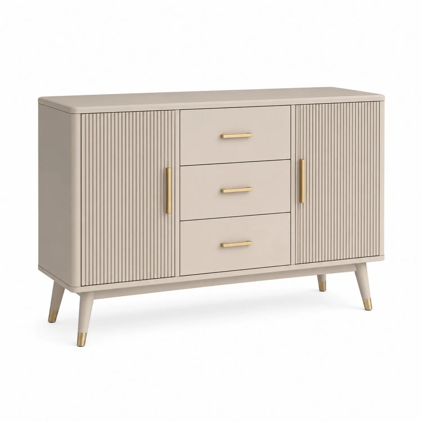 Sideboard aus MDF mit 3 Schubladen und 2 Türen Beige 120x40x85cm