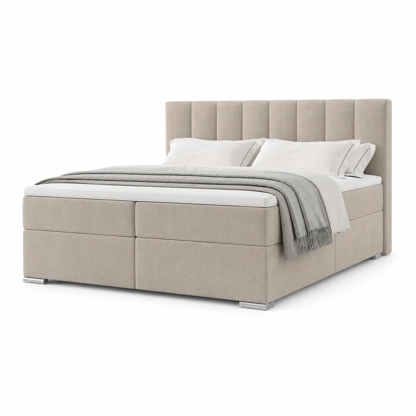 Boxspringbett 180x200 cm Beige Polyester