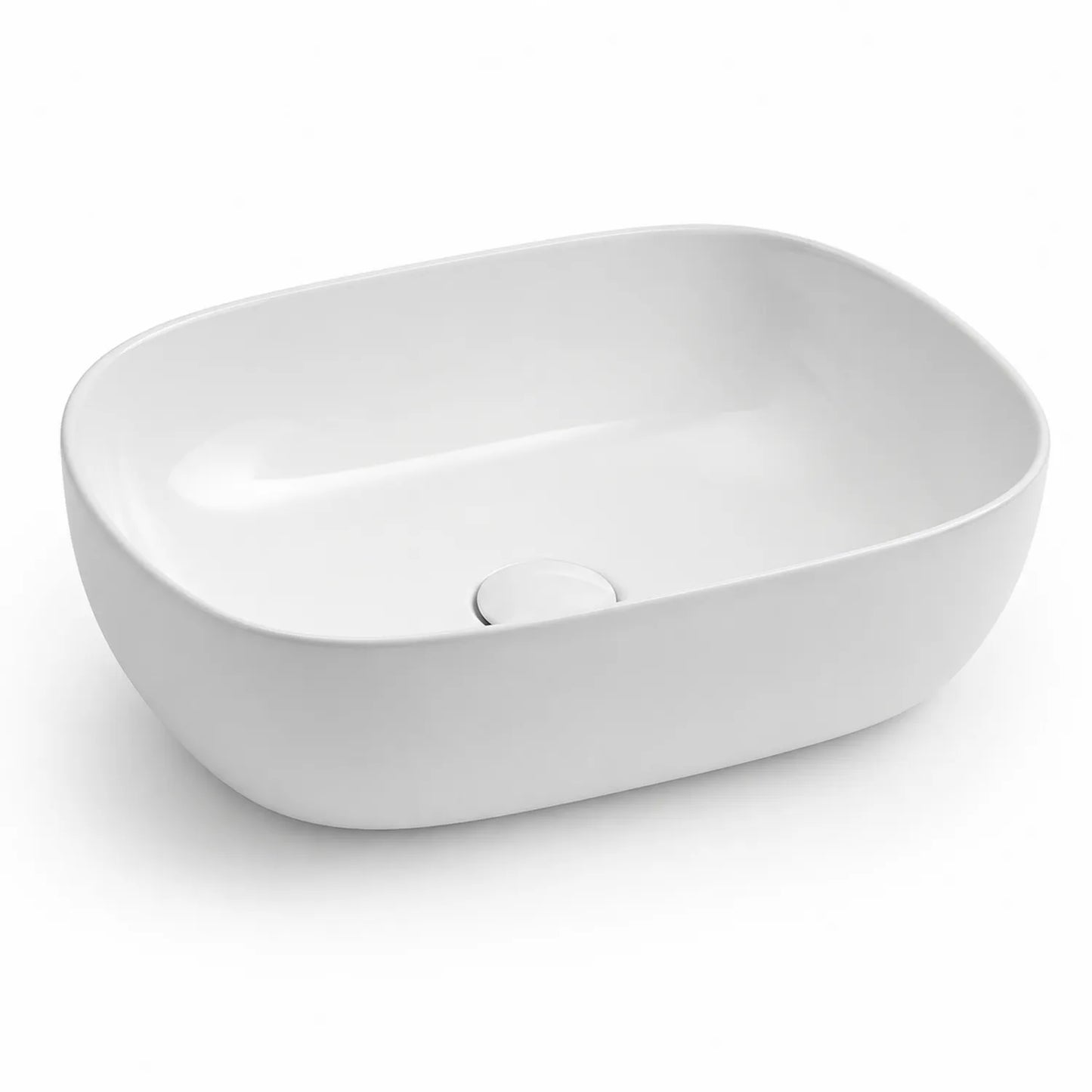 Keramik Waschbecken Rechteckig 60x40x12cm Weiß