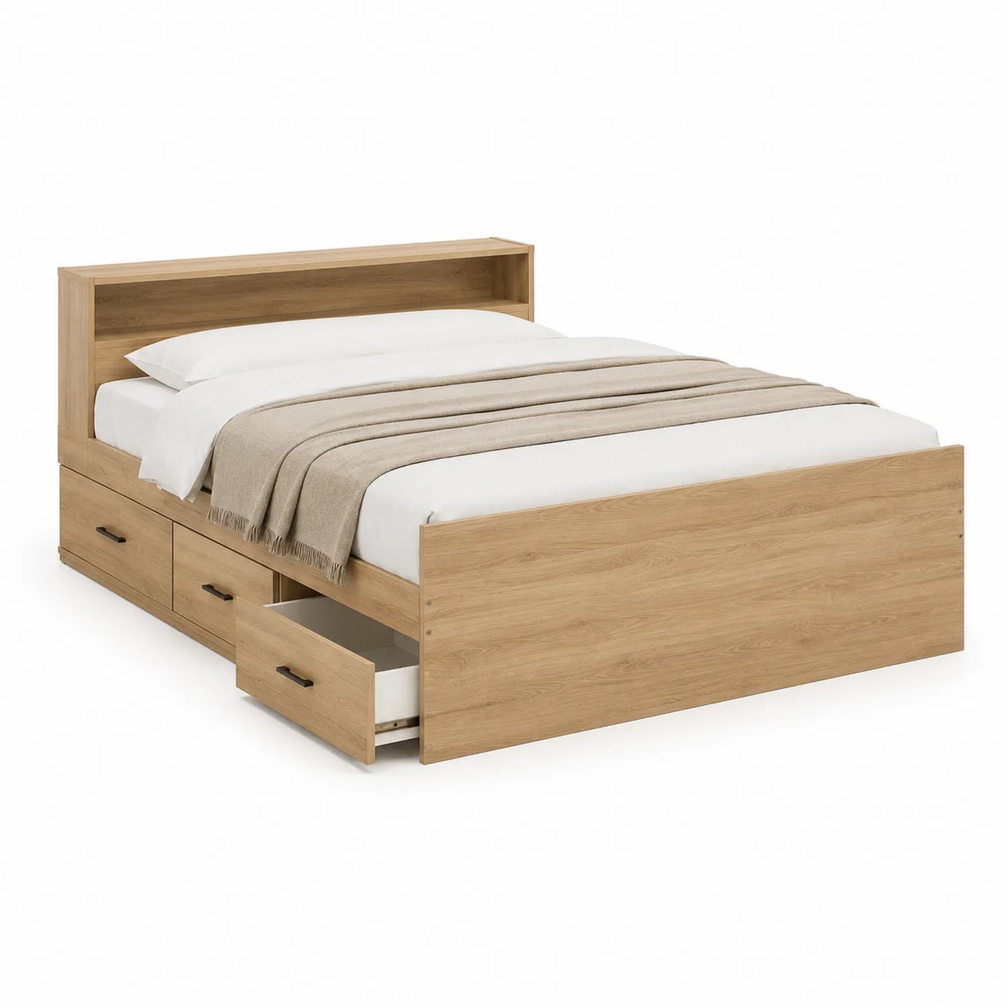 Holzbett mit Schubladen und Stauraum 200x160cm