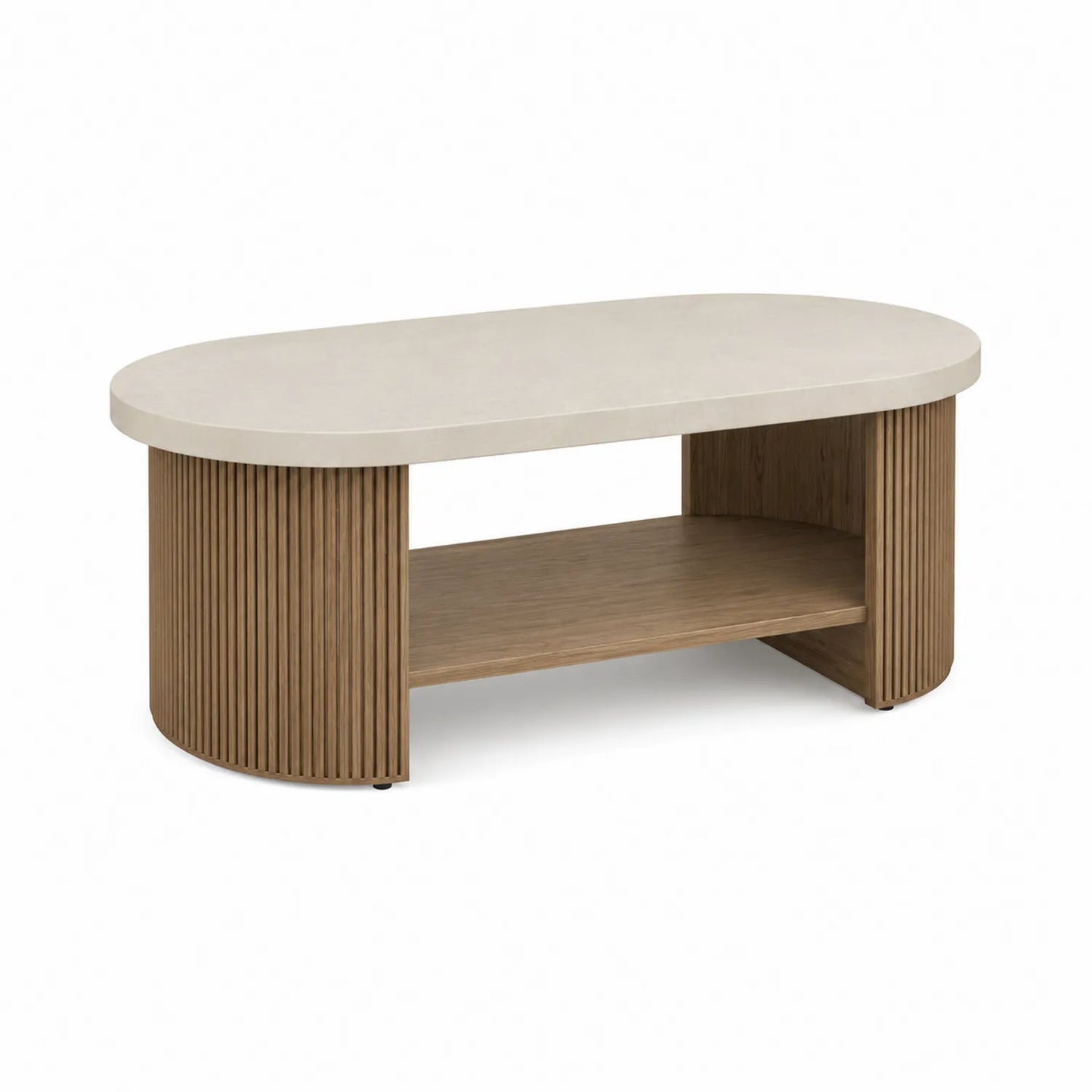 Ovaler Couchtisch aus Holz und MDF 120x60 cm