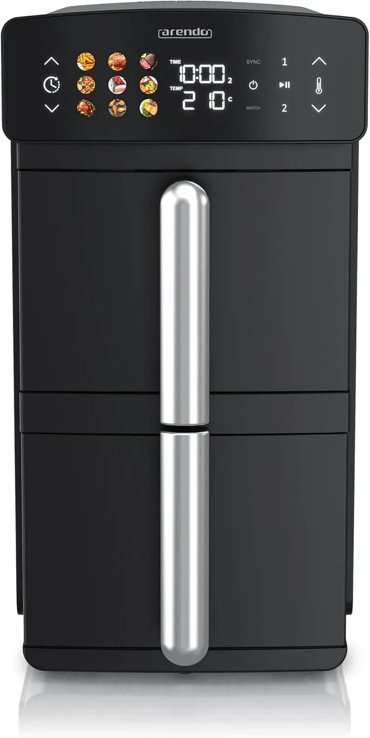 Heißluftfritteuse XXL 11L, 11 L, Touch-Bedienung, 3D-Optik, 2 Kammern 2 Zonen, Touch-Bedienfeld, 3D Umluftsystem, BPA frei