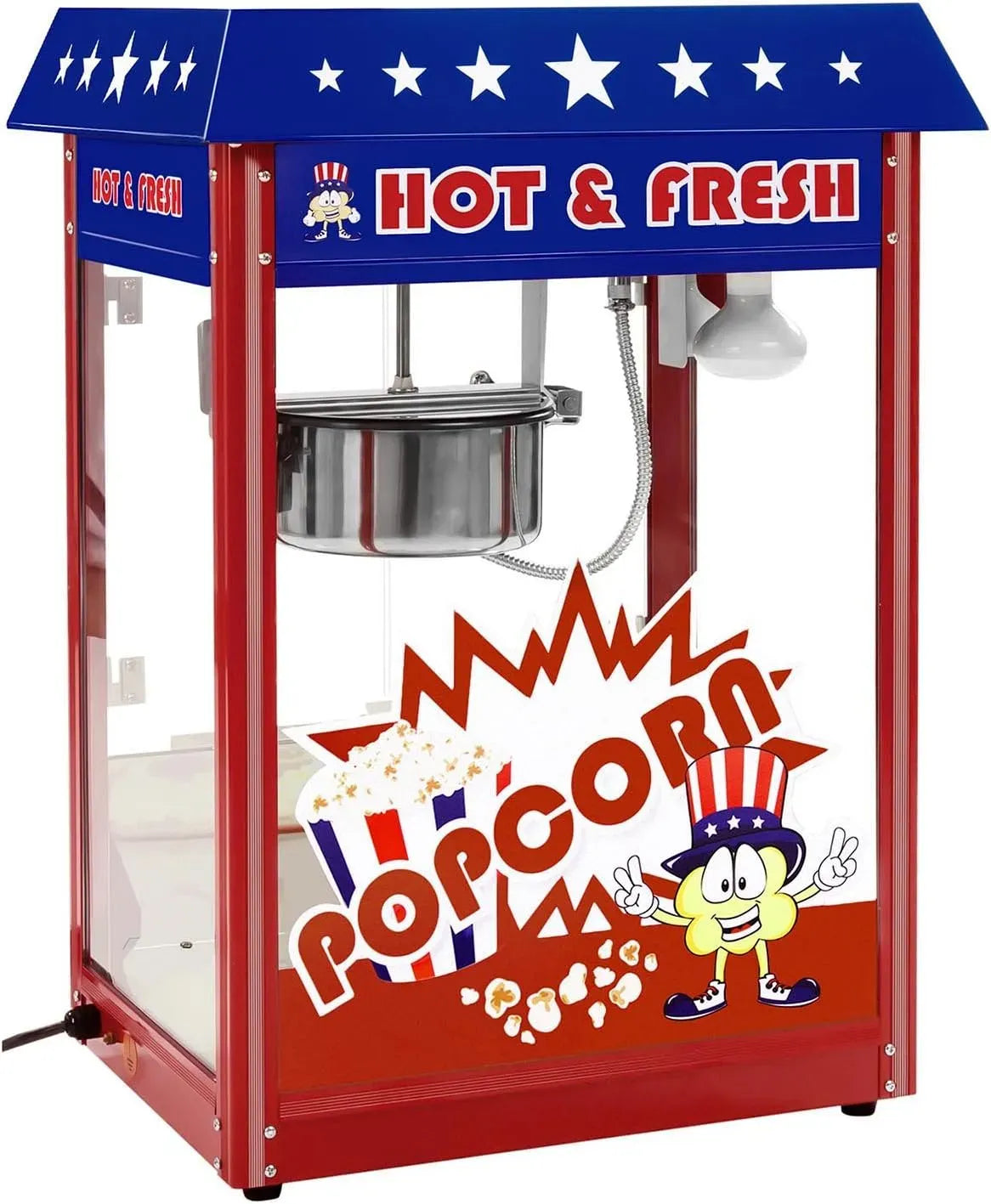 W 5 Popcornmaschine, Popcornmaker, Topf, 1500 W, 5 kg, Gastronomie, Antihaftbeschichtung, Wärmefunktion