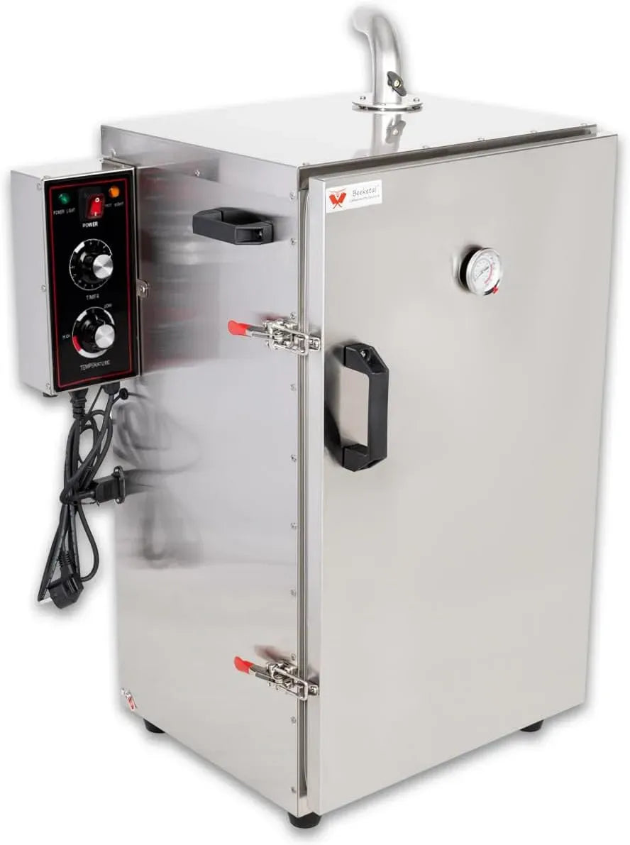 Räucherschrank, Räucherofen, 900 x 600 x 410 mm, 30 bis 135 °C, Thermostat, Edelstahl, Wärmefunktion, Beeketal