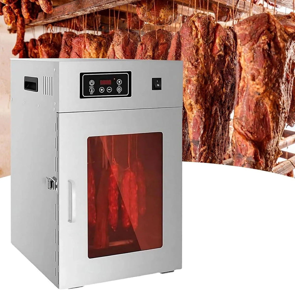 Wäschetrockner, 800 W, 7.5 kg, 35 bis 90 °C, Gewerblicher, leise, Geräuscharmer 360° Drehbarer Fleischpökelraum 7