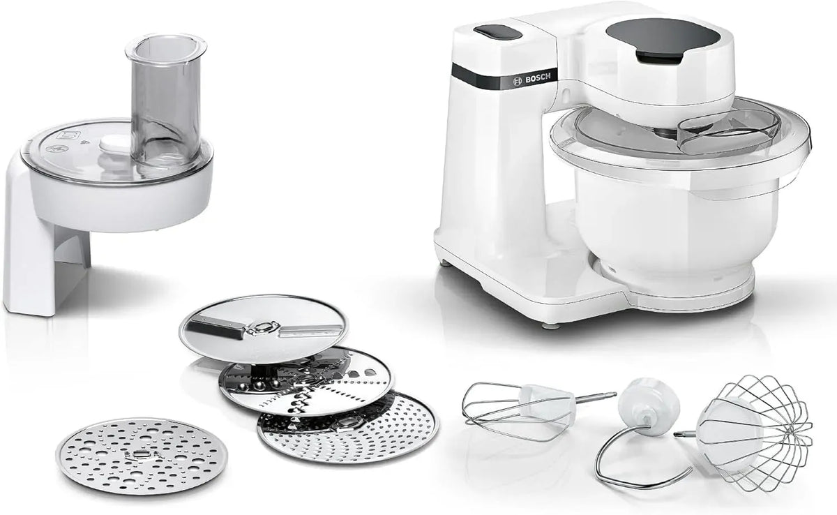 Bosch Serie 2 MUMS2AW01 Geschirrspüler, 3,8 L, 700 W, Spülmaschine, Weiß, 3,8l Kunststoff-Schüssel, 4 Stufen, 4 Scheiben