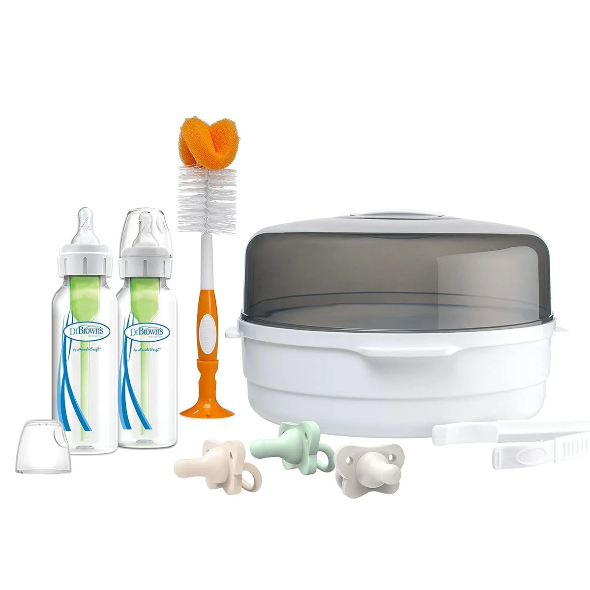 Mikrowelle, Dr., Mikrowellenofen, Inklusive 237 ml Babyflaschen, HappyPacis und Flaschenbürste