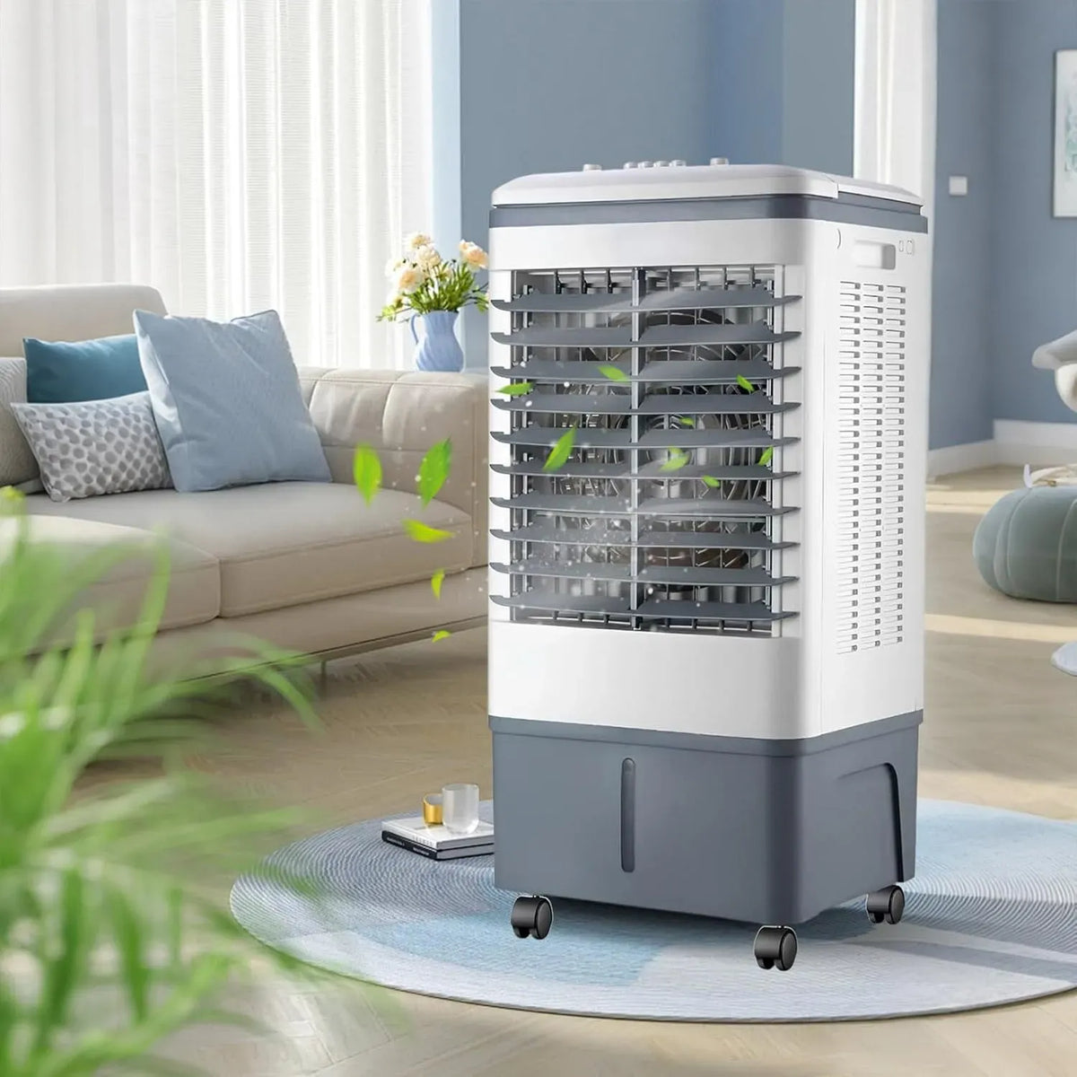 Luftkühler 2000m3/h, 20 L, 2000 m³/h, tragbar, Timer, Oszillation, tragbarer Raumventilator für Schlafzimmer & Büro