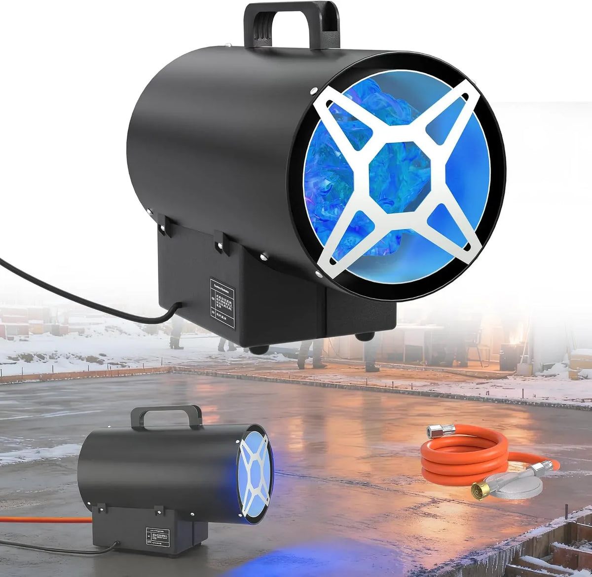 700mbar Gasheizstrahler, Gasheizer, Bauheizer, 10 kW, 150 m, Wärmefunktion, Schwarz, für Baustellen, HENGMEI