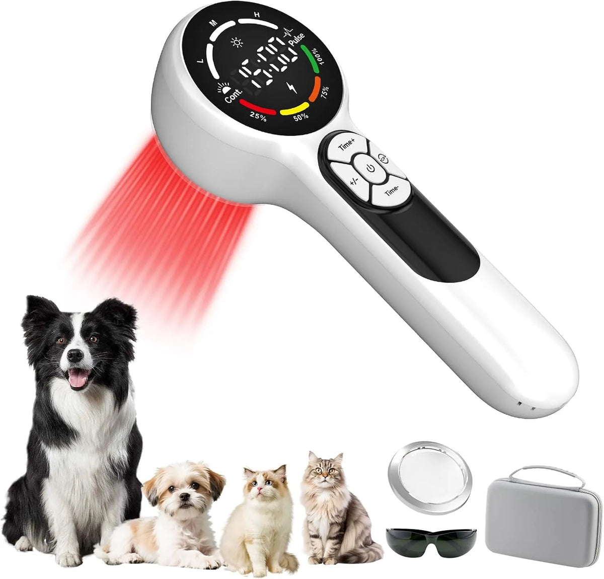808nm 650nm Lichttherapiegerät, mAh-Akku, Handgerät, tragbar, 2 Modi, kabellos, Rot, für Hunde mit 2 Modi