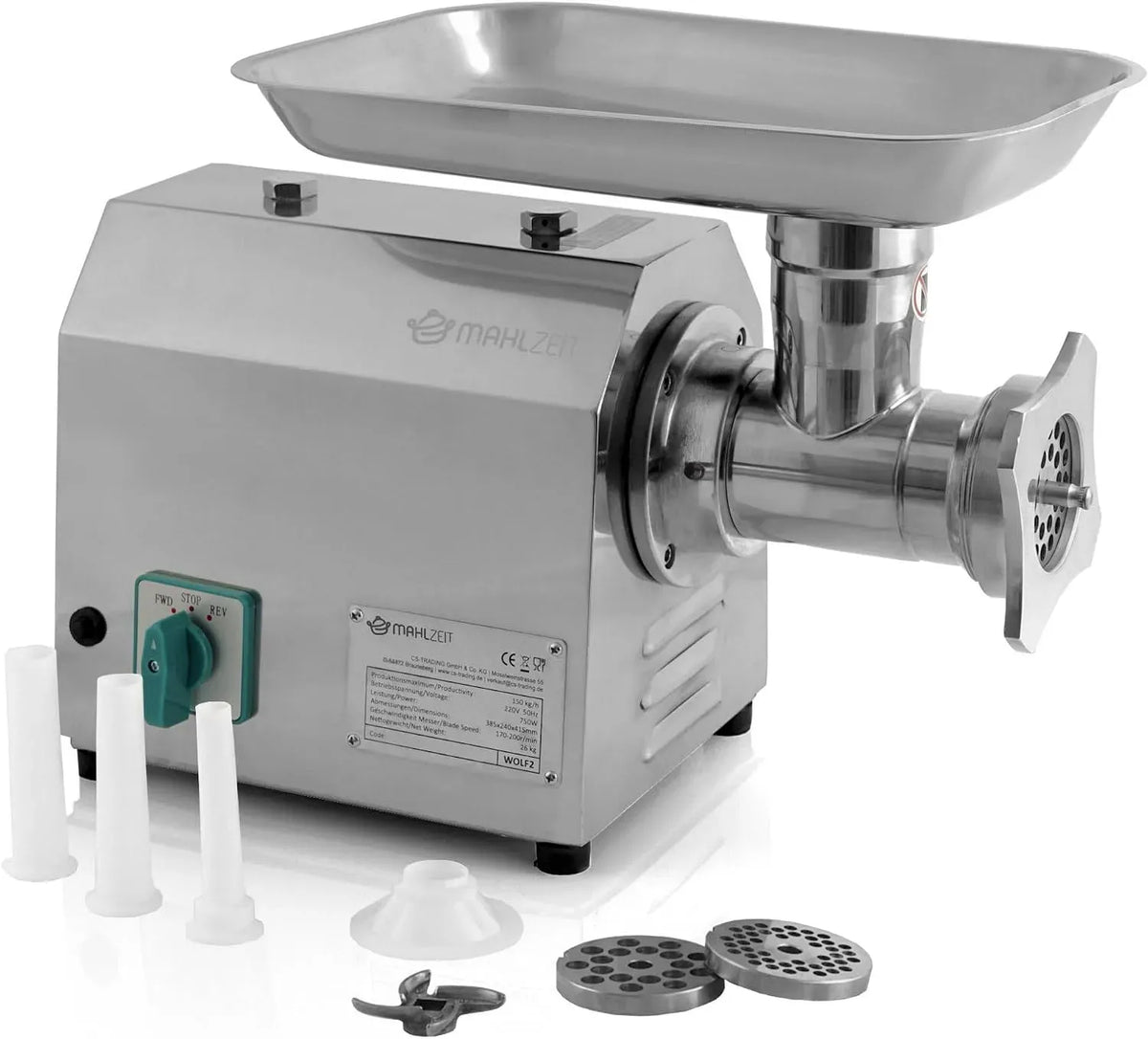 Fleischwolf, Edelstahl, elektrisch, Mahlzeit Profi Fleischwolf elektrisch aus Edelstahl