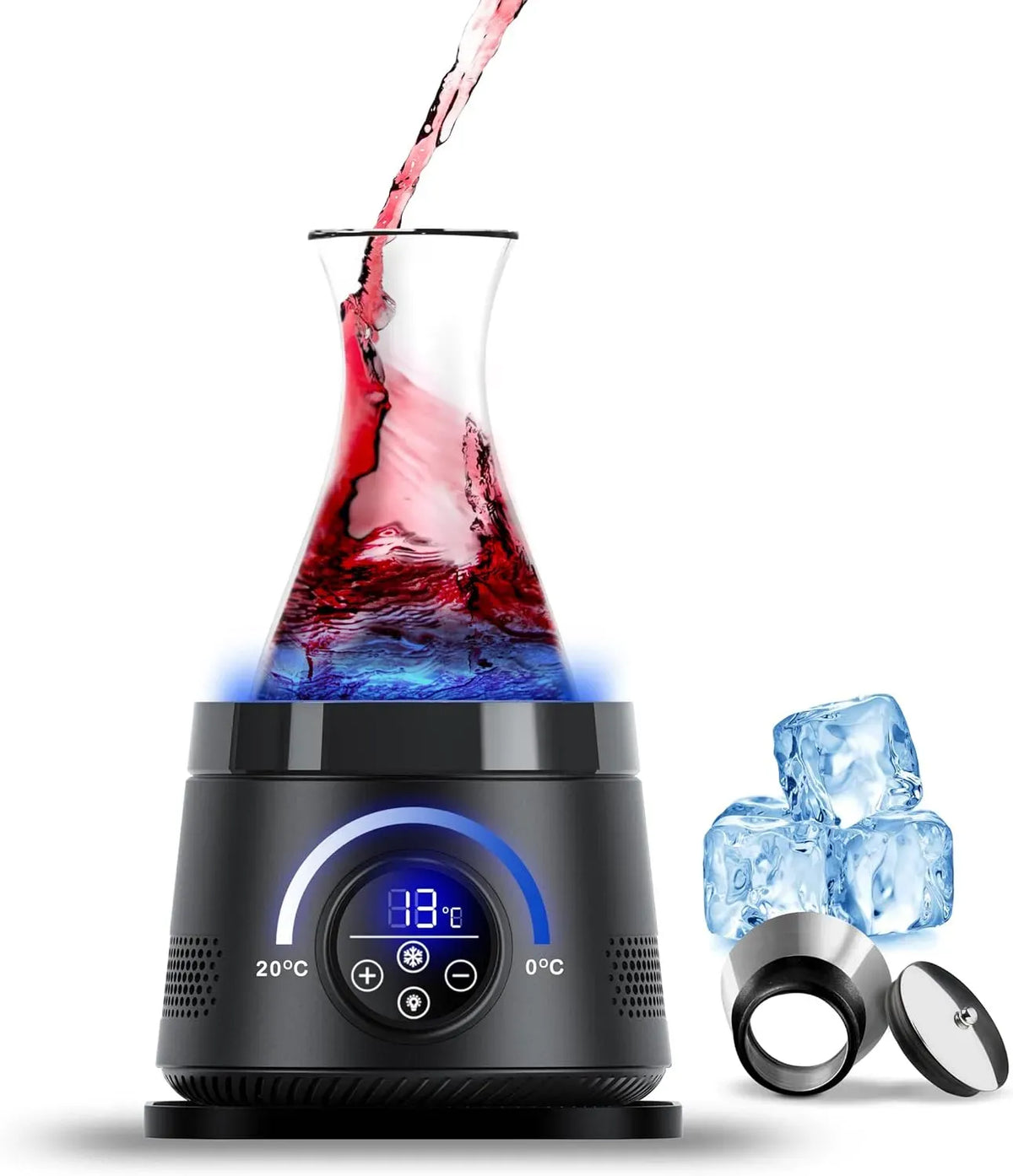 Wein-Kühler, Cobalance, Belüfter, 1600 ml, Rot, für Rot- & Weißwein