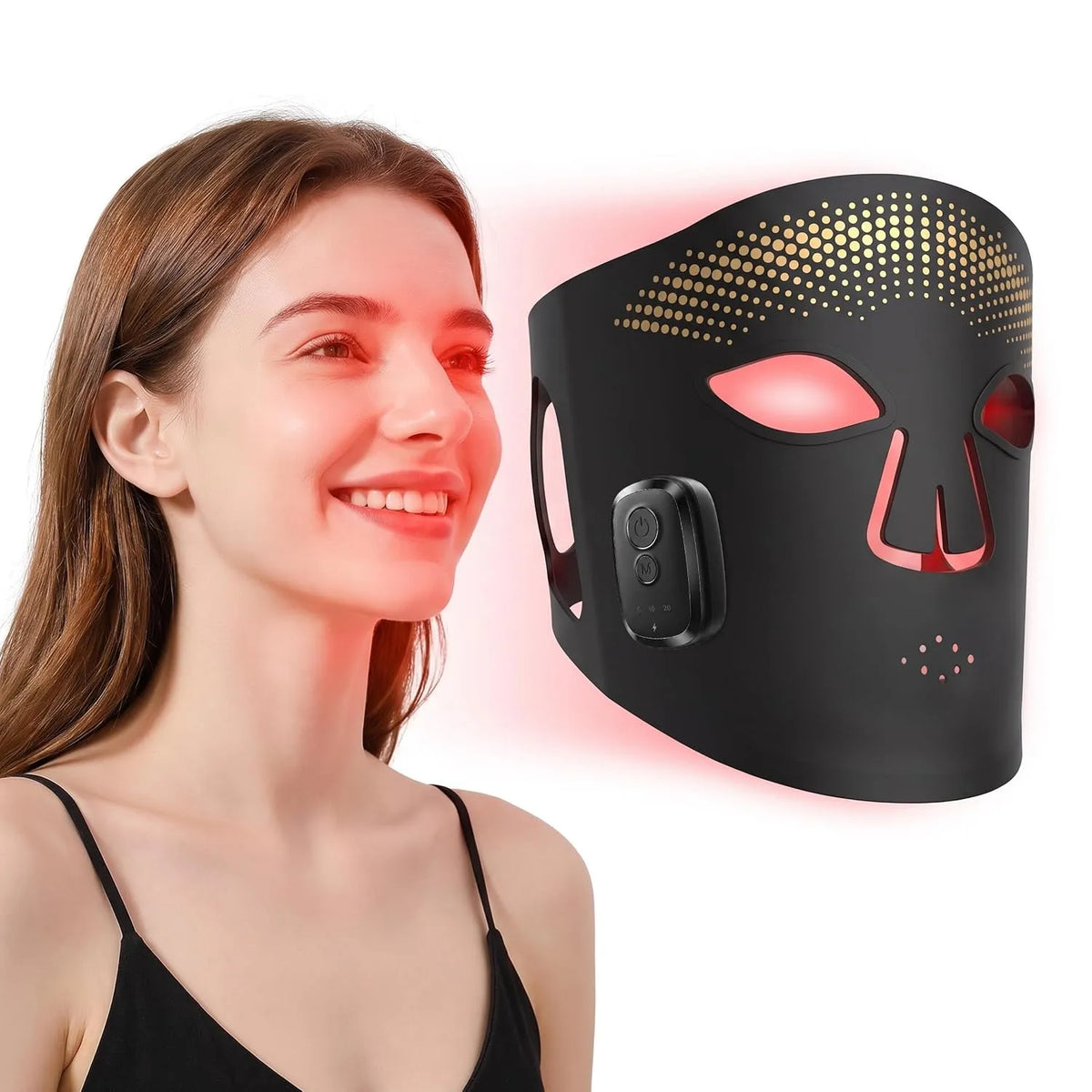 850nm LED Maske Gesicht für Hautpflege, Macchiatto LED Gesichtsmaske Lichttherapie Gesicht, Rotlicht Maske Gesicht mit 84 Multi-Chip LEDs, 336