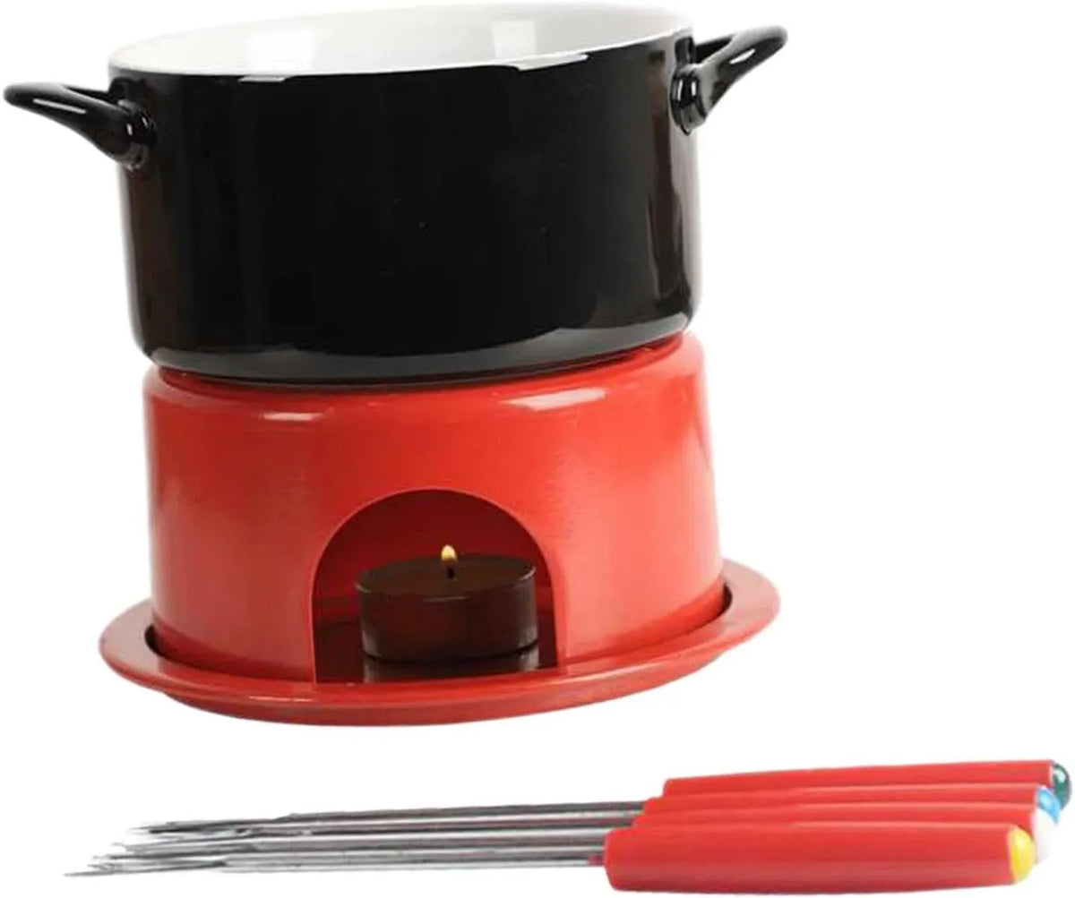 Schokoladenfonduetopf, Dessertbereiter, Käsefondue, 2 Temperaturzonen, Schwarz
