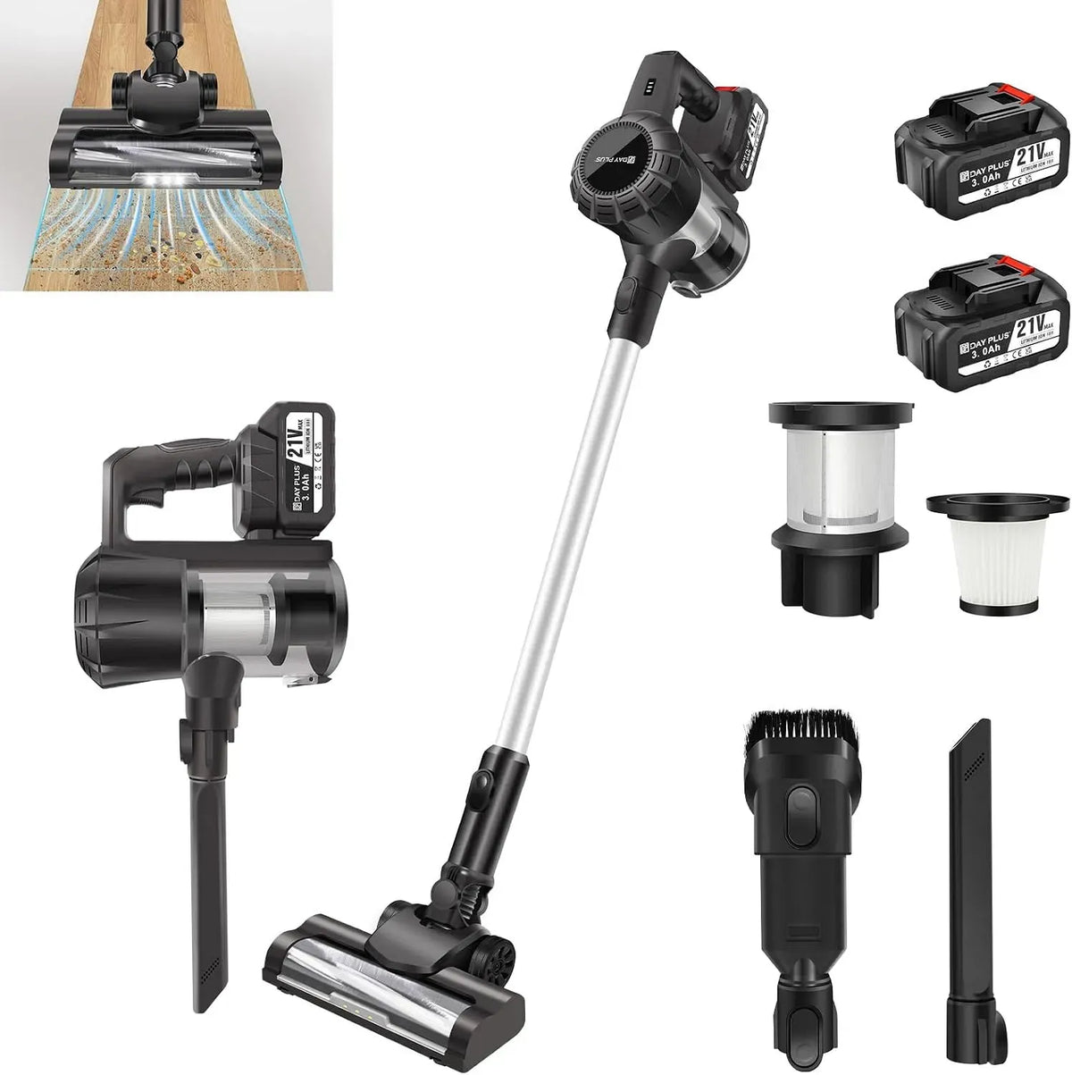 Staubsauger 3-in-1, Wandmontage, elektrisches Staubsauggerät, Schnurloser Standstaubsauger