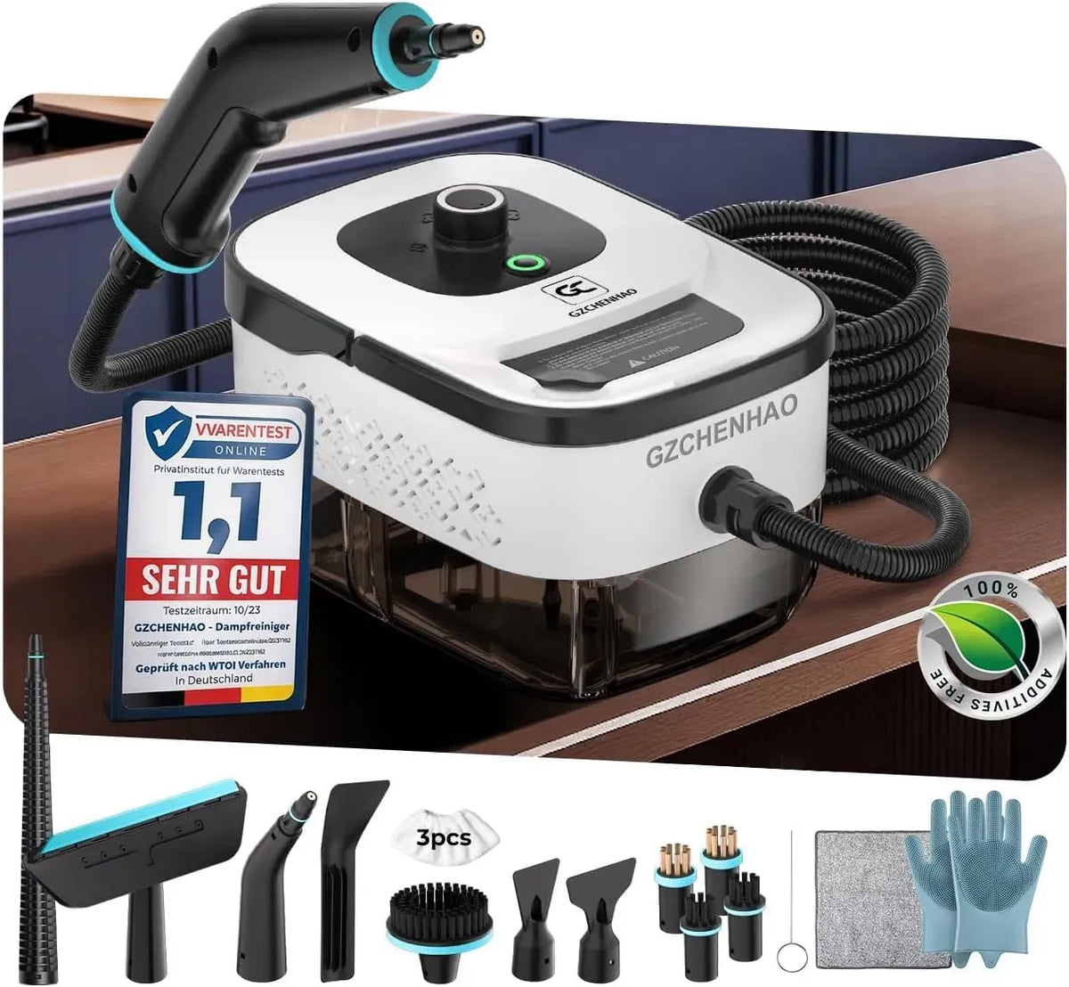 Dampfreiniger 18-IN-1, Einsatz auf Böden, in Küche, Auto und an Fenstern, Steam Cleaner für Boden