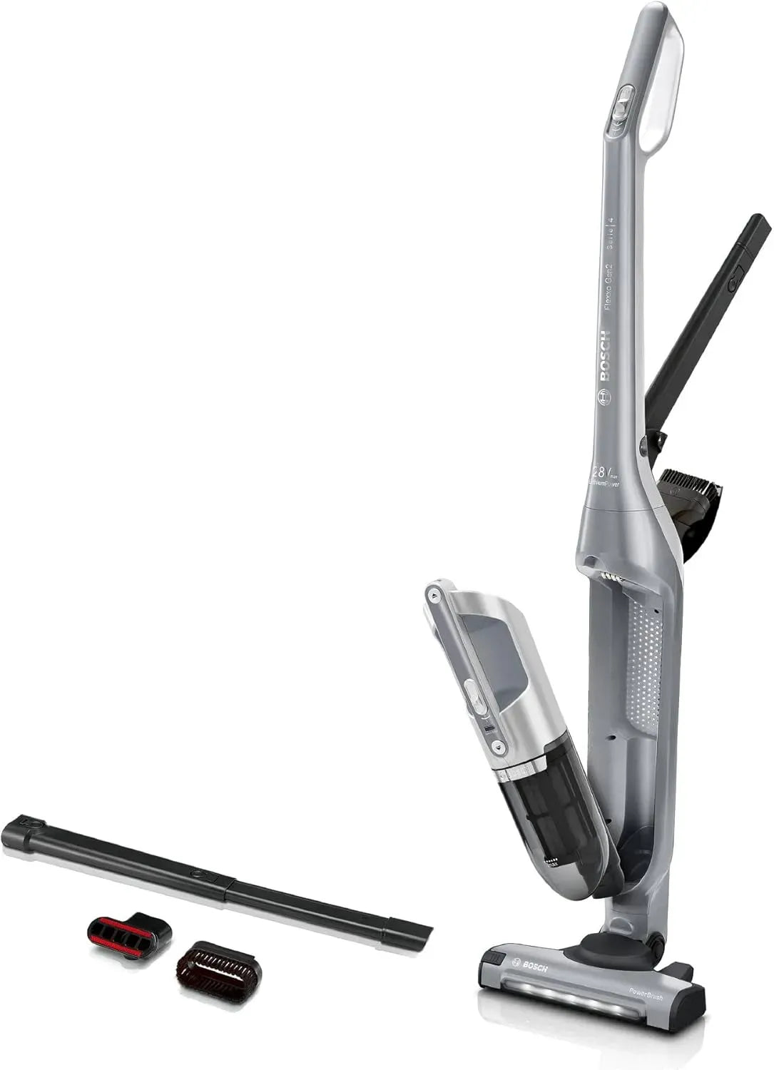 Bosch Serie 4 2in1 Staubsauger, LED-Beleuchtung, Silber
