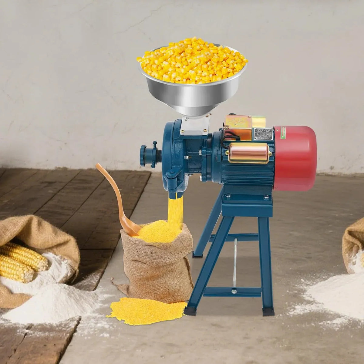 Getreidemühle, 2200 W, Kornmühle, Kornmühle für Getreide, Schrotmühle mit Trichter