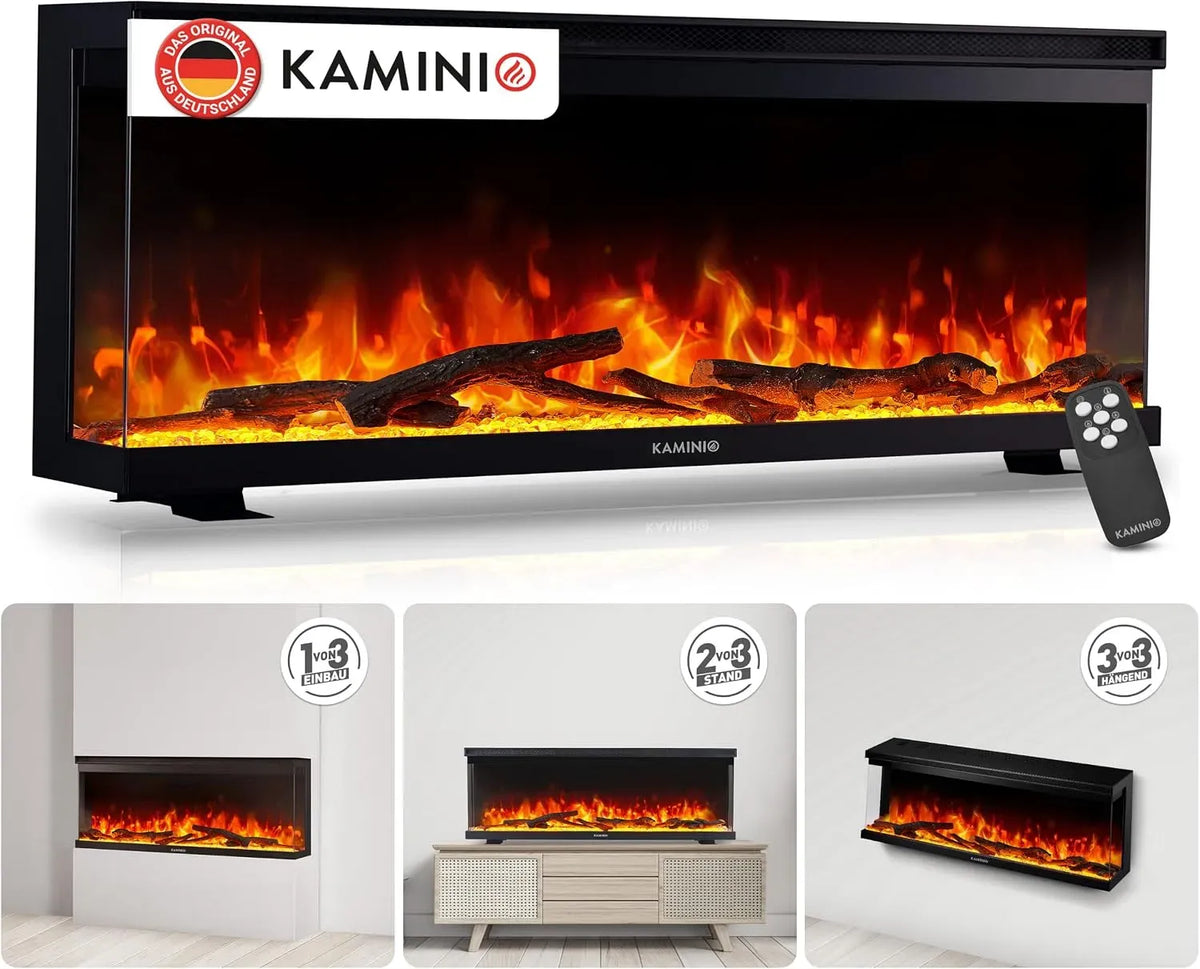 PRO 42 Elektrokamin, Heizung, elektrischer Kamin, Einbau, Wärmefunktion, Stand- und Wandmontage