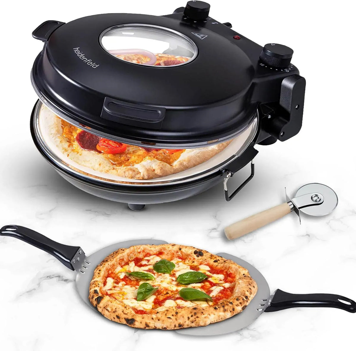Elektrischer Pizzaofen, Ofen zum Backen, Heidenfeld Pizzaofen Napoli