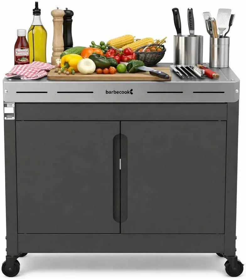 grilltisch, Gasgrill, Outdoor-Arbeitstisch für Grill, Grill mit Gasbetrieb, 84 x 46 x 90 cm, für Gasgrill