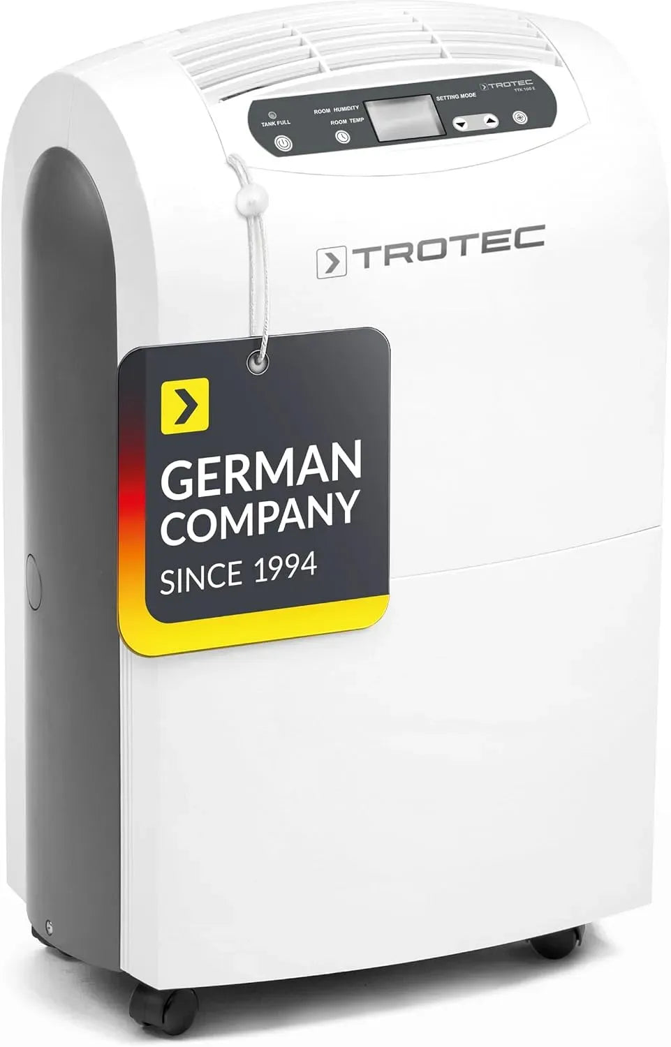 Luftentfeuchter, 4,3 L, TROTEC TTK 100 L/24h, großer Wassertank, für Räume bis 90 m² / 230 m³, Entfeuchtungsleistung 30