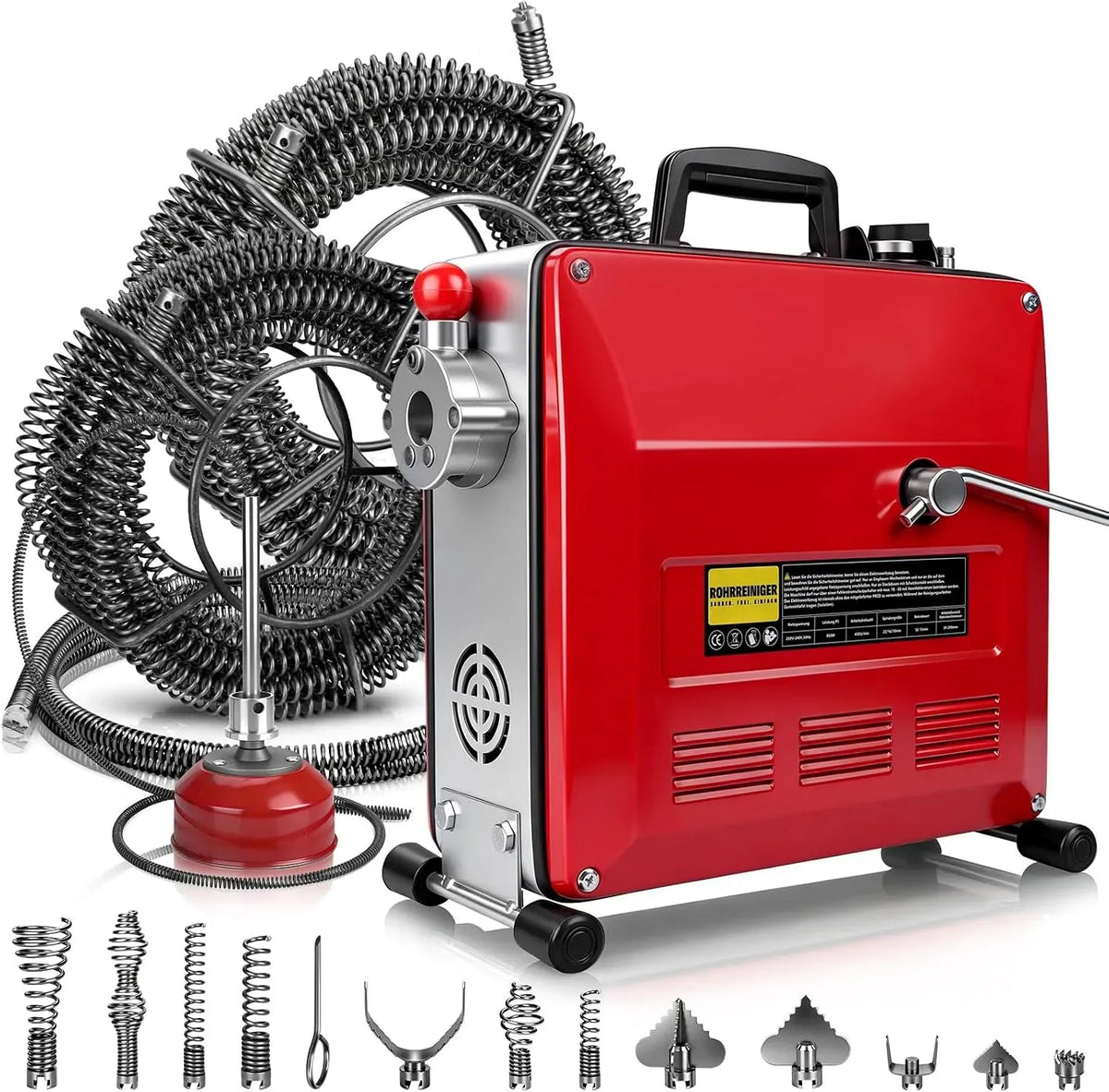 20-200mm 450U/M Rohrreinigungsmaschine, 850 W, 200 mm, für 20-200mm Rohrleitungen 12 Köpfe 450U/M