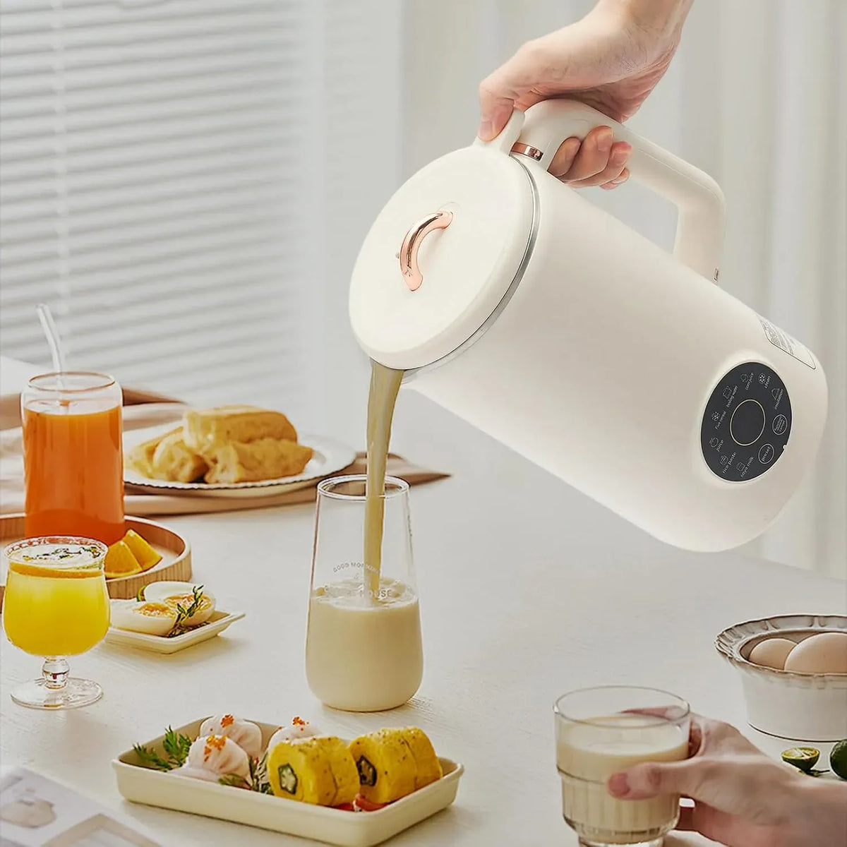 12H Hafermilch Maschine, Pflanzenmilchbereiter, Mandelmilchmaschine, Sojamilchmaschine, Nussmilchmaschine, 1000 ml, Warmhaltefunktion, Wärmefunktion