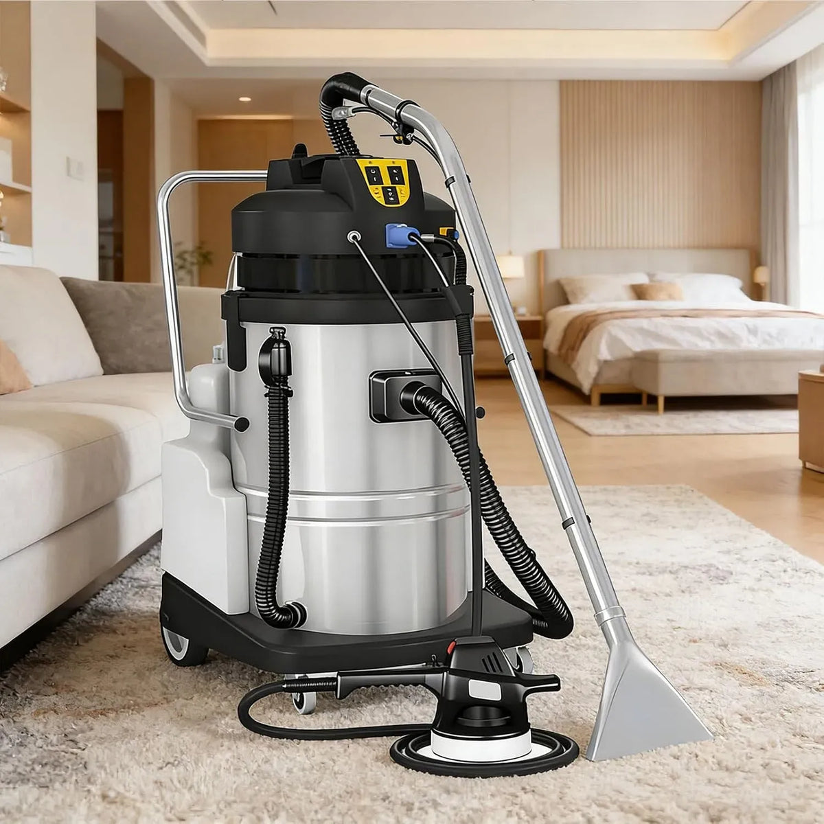 Waschmaschine 20L/30L/40L, 40 L, tragbar, Transportrollen, großer Wassertank, gewerblich, Edelstahl, 360° Rollen & Getrennte Frisch/Abwassertanks