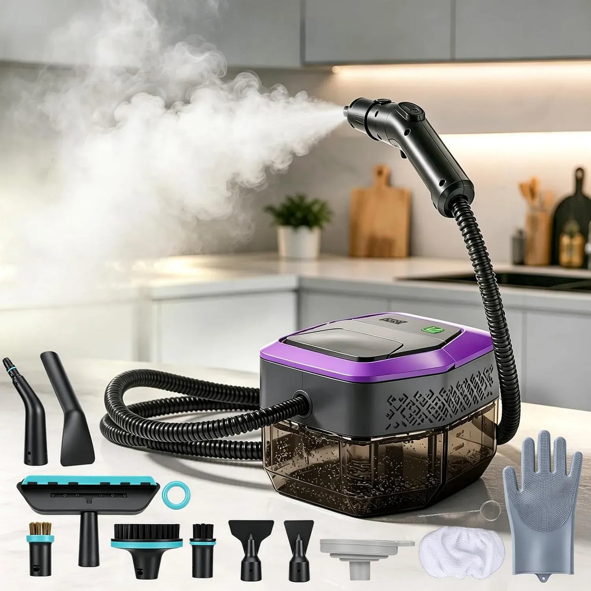 Dampfreiniger 10s, 2500 W, Druckdampf, großer Wassertank, Einsatz auf Böden, in Küche, Auto und an Fenstern