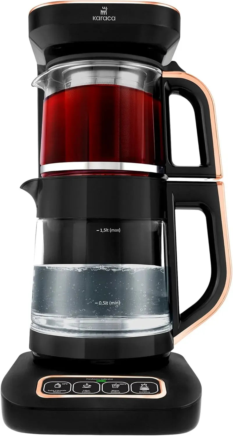 Teekocher, 2,3 L, 2500 W, Glas, KARACA, Pro, Çaysever Robotea Pro 4 in 1 Sprechender Automatischer Glas Teekocher