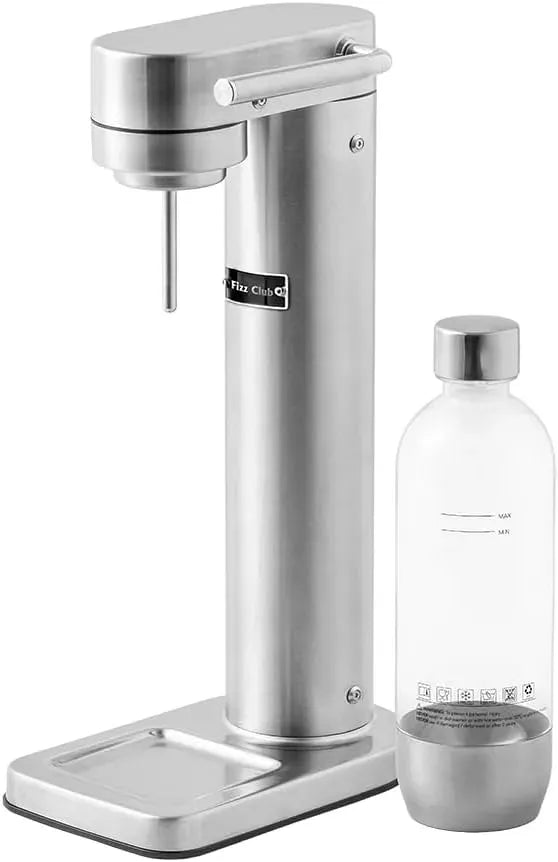 H2O CO2 ohne Strom, Edelstahl gebürstet, H2O Wassersprudler für Leitungswasser, kompatibel mit universellen CO2 Zylindern
