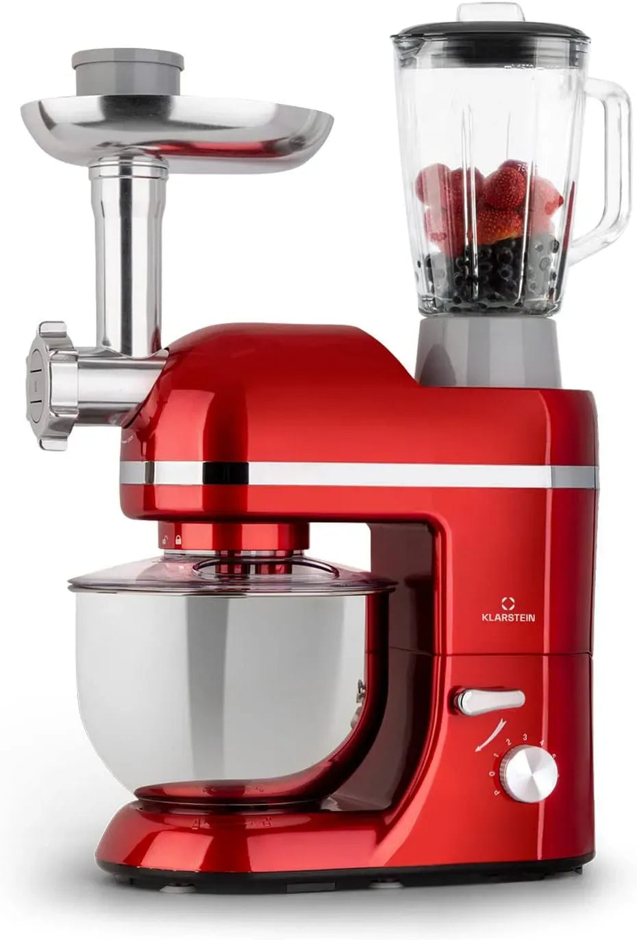 Klarstein Küchenmaschine, 5 L, 1800 W, 1800W Teigmaschine Klein, 6 Stufen