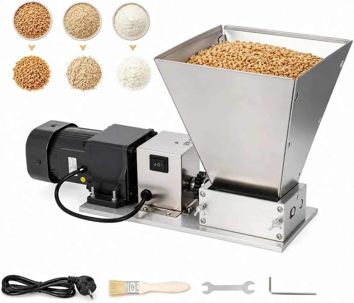 Getreidemühle, 4 L, 75 W, 220 V, Kornmühle, Edelstahl, verstellbares Mahlwerk aus Edelstahl