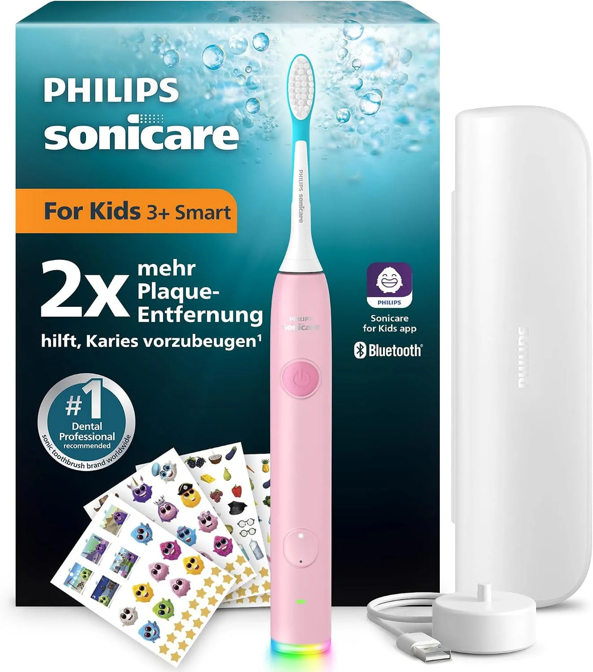 Philips 2-Minuten-Timer HX6600/51 Zahnbürste, Elektrozahnbürste, IPS-Panel, für Kinder 3+