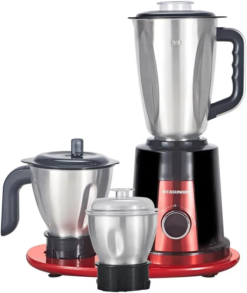 Küchenmaschine 3-in-1, Mixer Grinder mit 3 Behältern