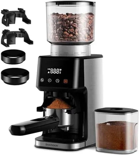 Zeitschaltuhr, Kaffeemühle, Kaffeebohnenmühle, Touch-Bedienung, für Espresso, SHARDOR