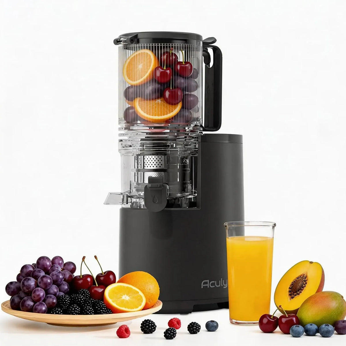 Entsafter, 1,9 L, 250 W, Schwarz, große Öffnung von 130 mm, 1,9 L Fassungsvermögen