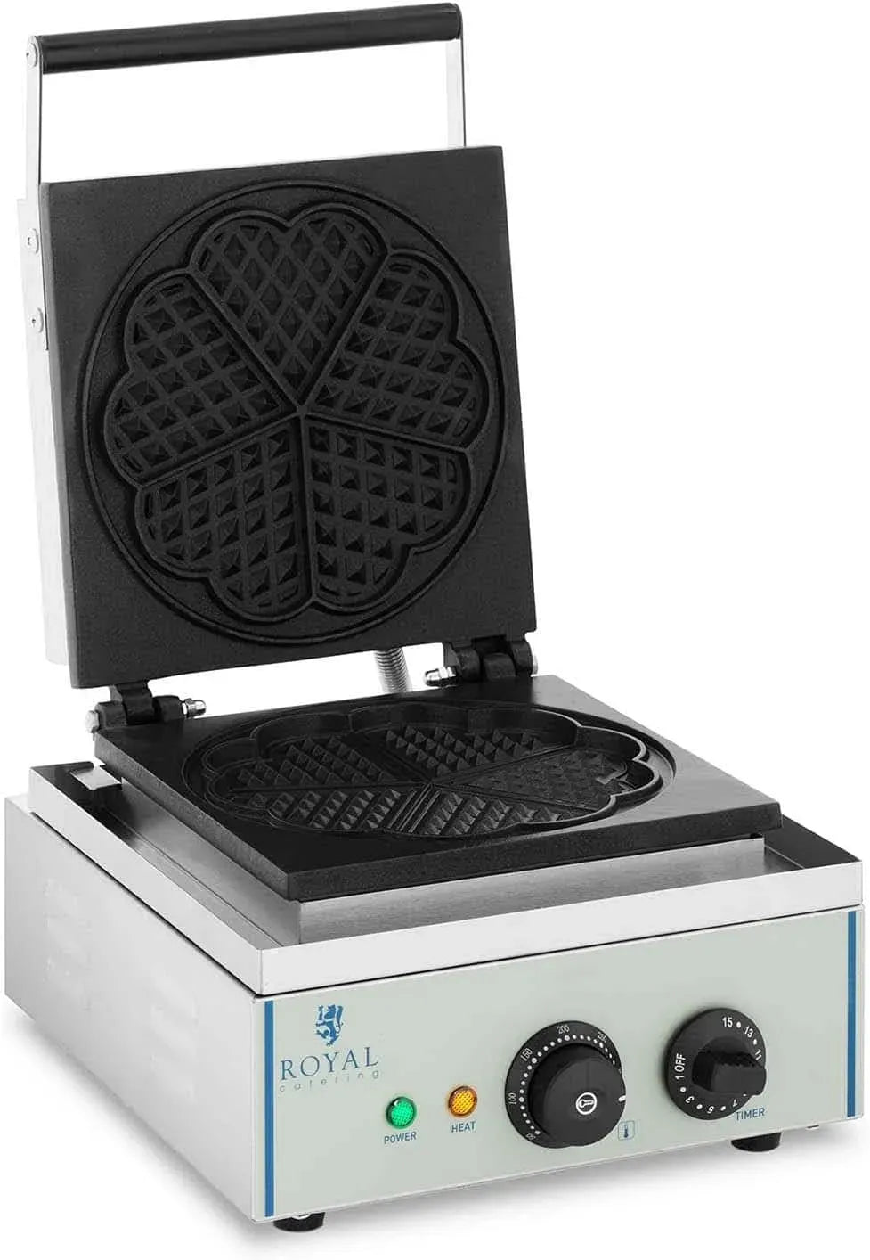RCWM-1500-H Waffle Maker, Waffelautomat, Waffeleisen, Waffelgerät, 21 cm, 1.500 W, Timer, Gastronomie, Antihaftbeschichtung, Edelstahl, Royal