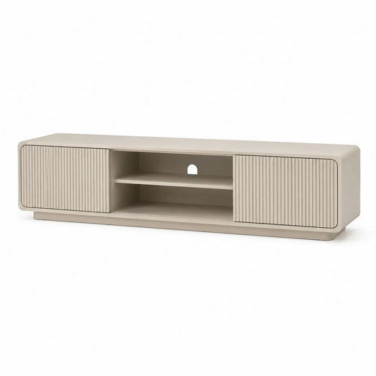 TV-Schrank MDF mit Regalen und Türen beige 180x40x50 cm