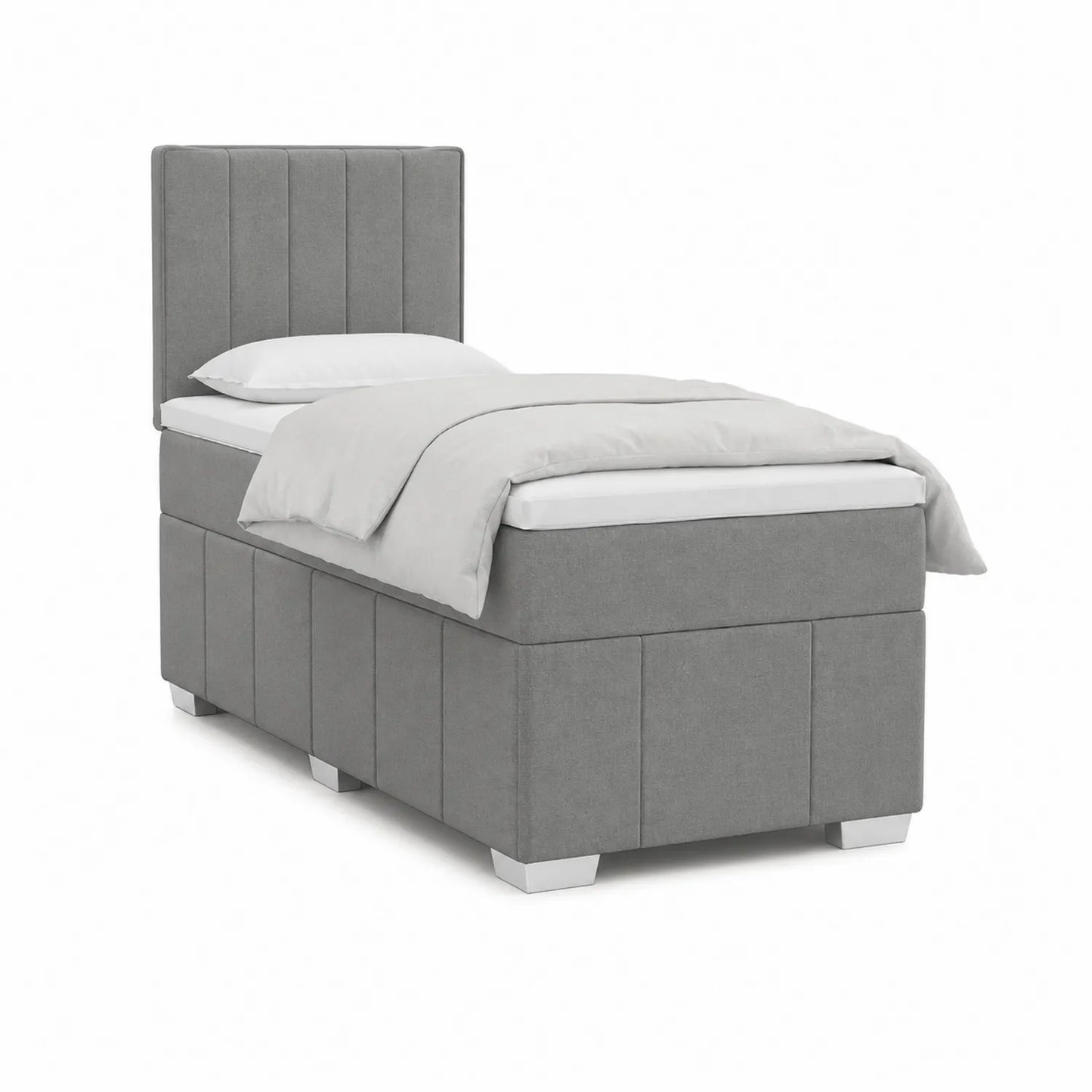 Polsterbett Einzelbett 200x90 cm Hellgrau