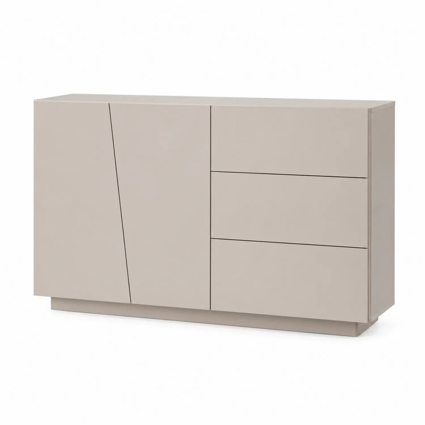 Holz Sideboard mit 2 Türen und 3 Schubladen Beige 120x40x85 cm