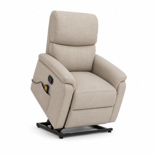 Elektrischer Aufstehsessel Textil Beige 100x80x90cm